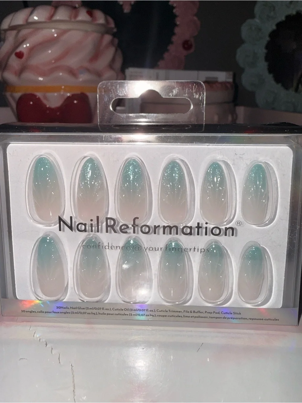 Nail Reformation Teal Ombre Press-On Nails